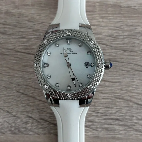 Porsamo Bleu Luxury Linda Silicone Silver Tone & White Women's Watch 491ALIR‌‌‌